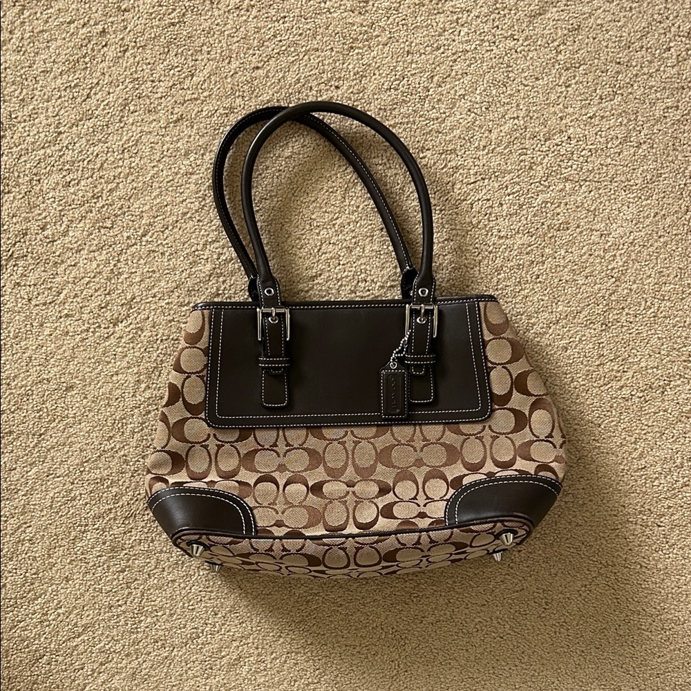 Coach Brown Shoulder Purse Tote Bag